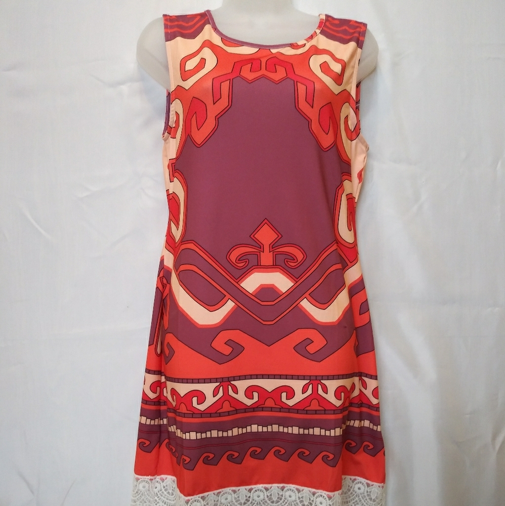 White Mark Sleeveless Vintage Shift Dress